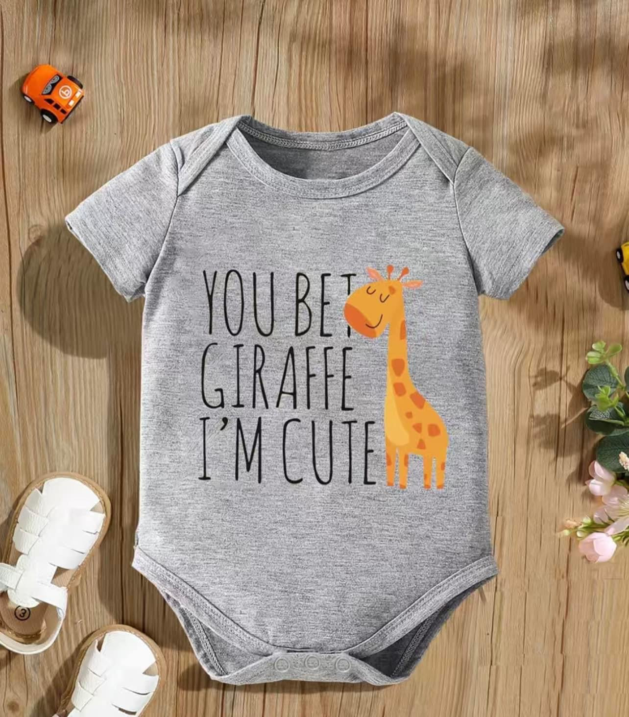 Gray Giraffe Onesie