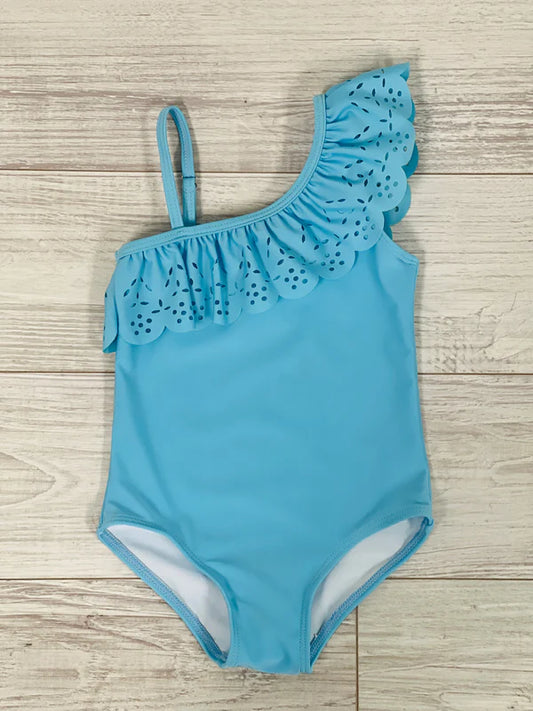 Blue Ruffle Swimsuit