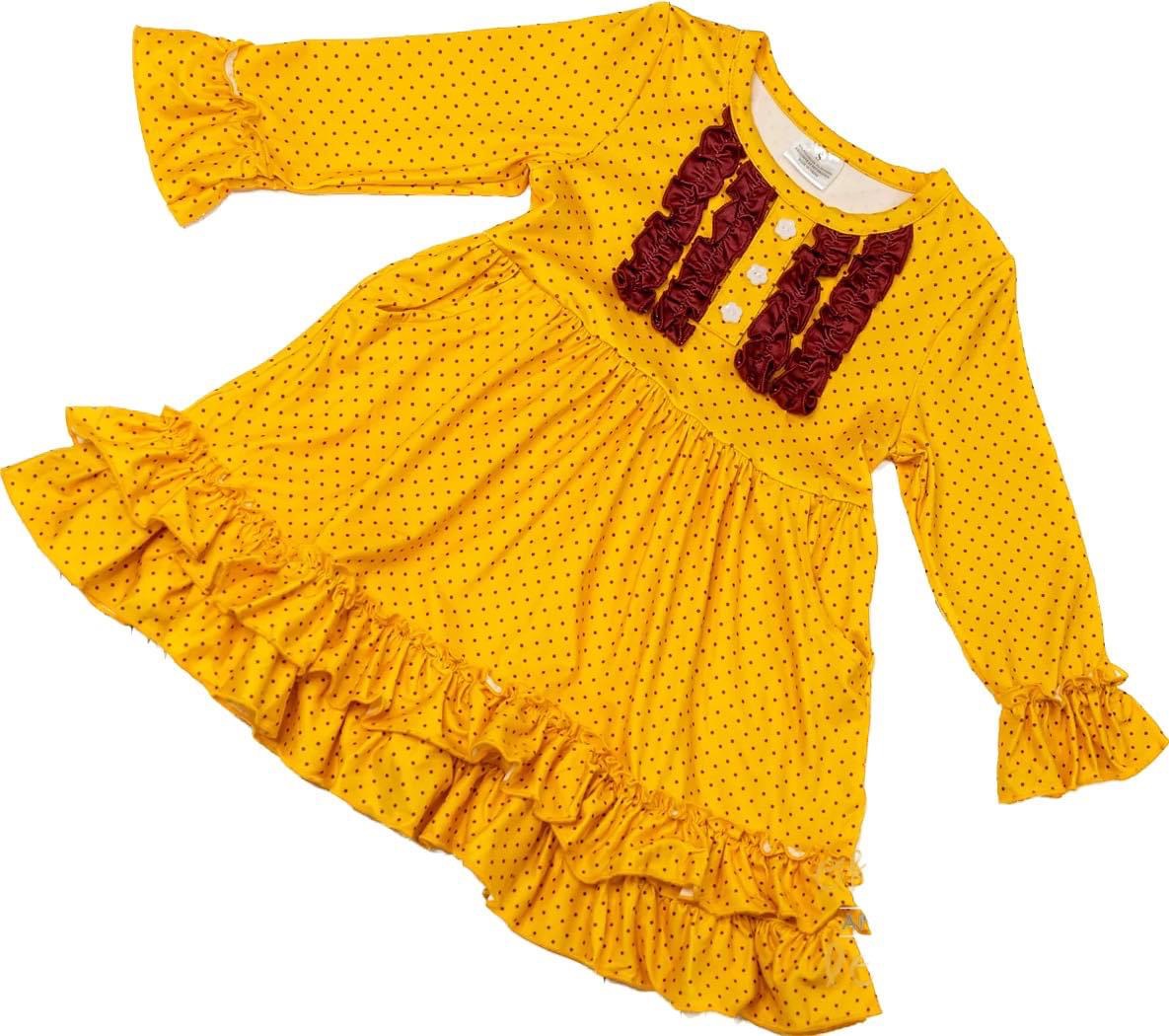 Yellow Dots & Ruffles Dress