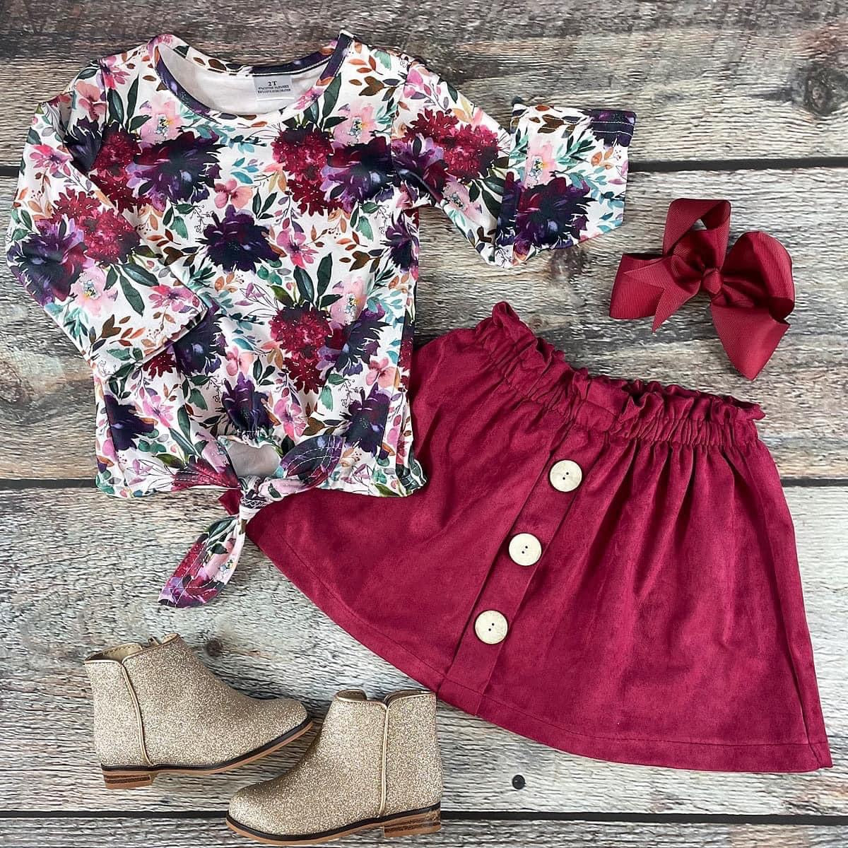 Velvet Floral 2 Piece Set