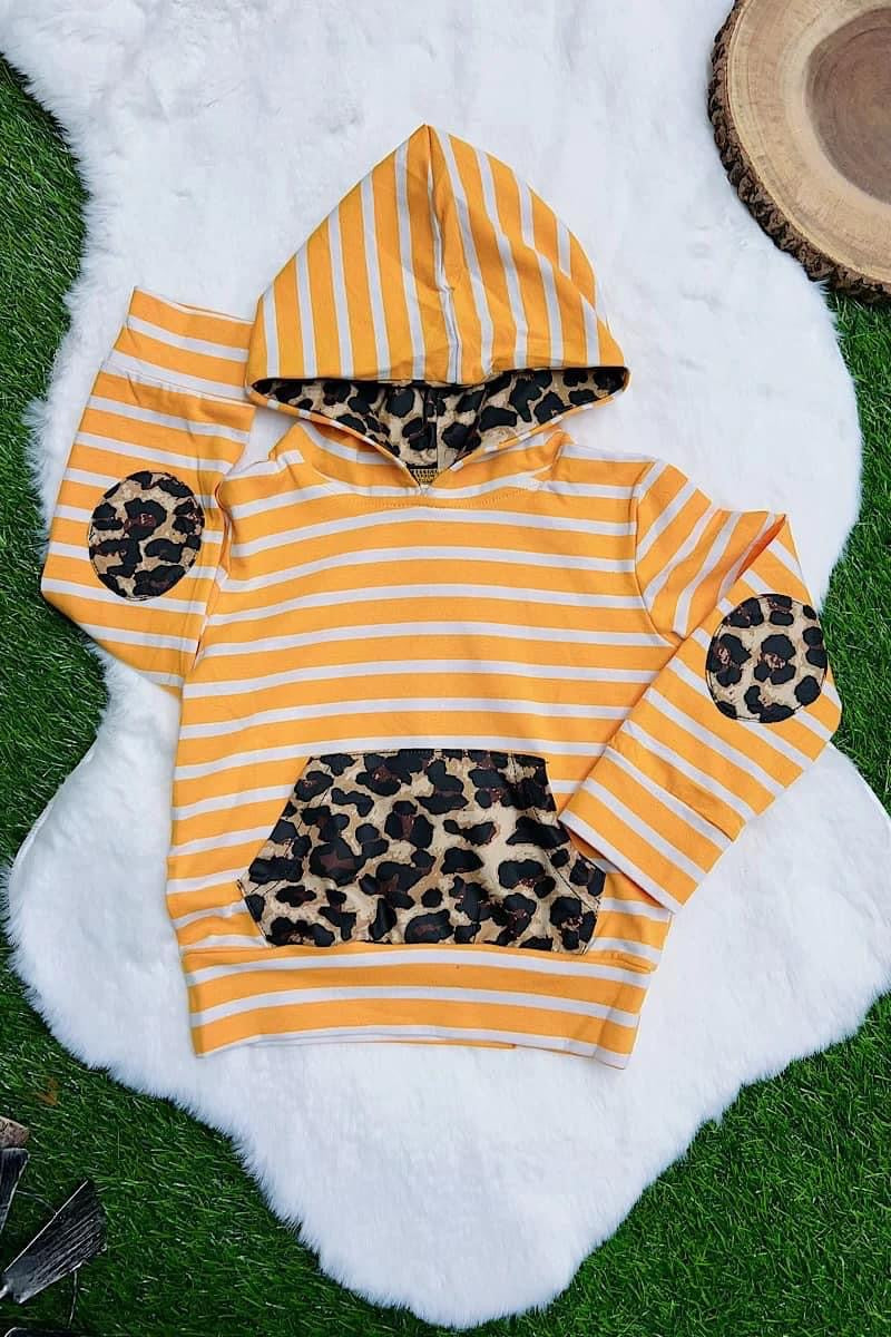 Yellow Cheetah Patch Long-Sleeve Hoodie